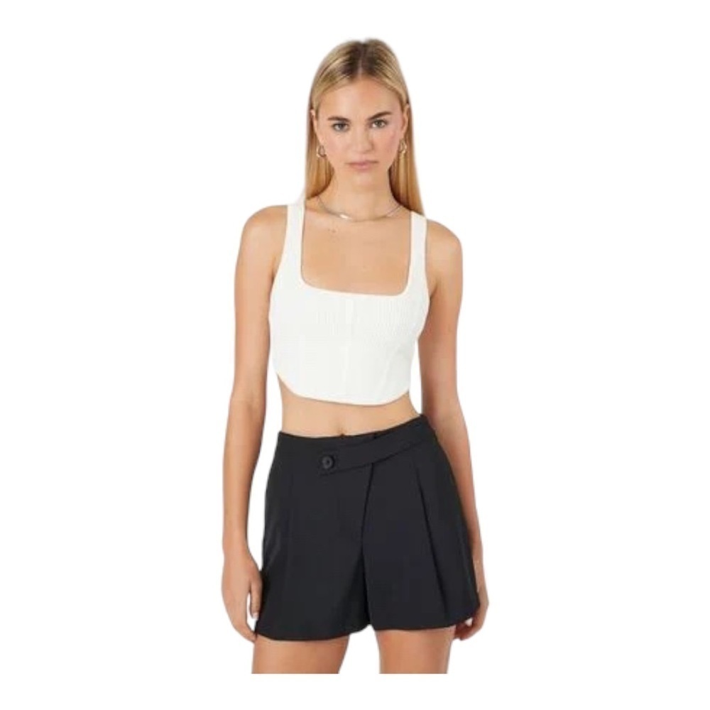 Forever 21 Pleated High-Rise Shorts in black